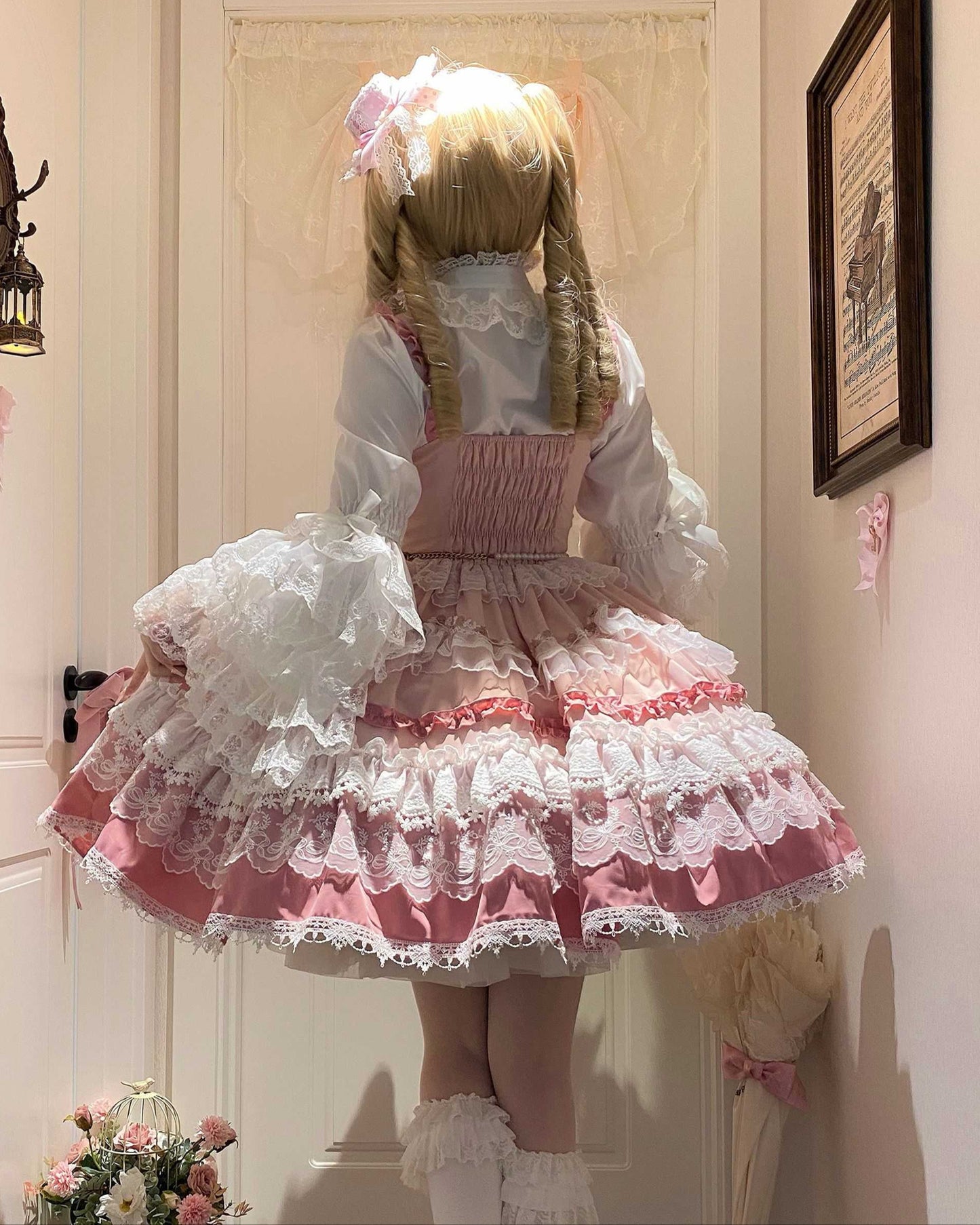 Lolita Doll Like Embroidered Lace JSK Dress LS1019