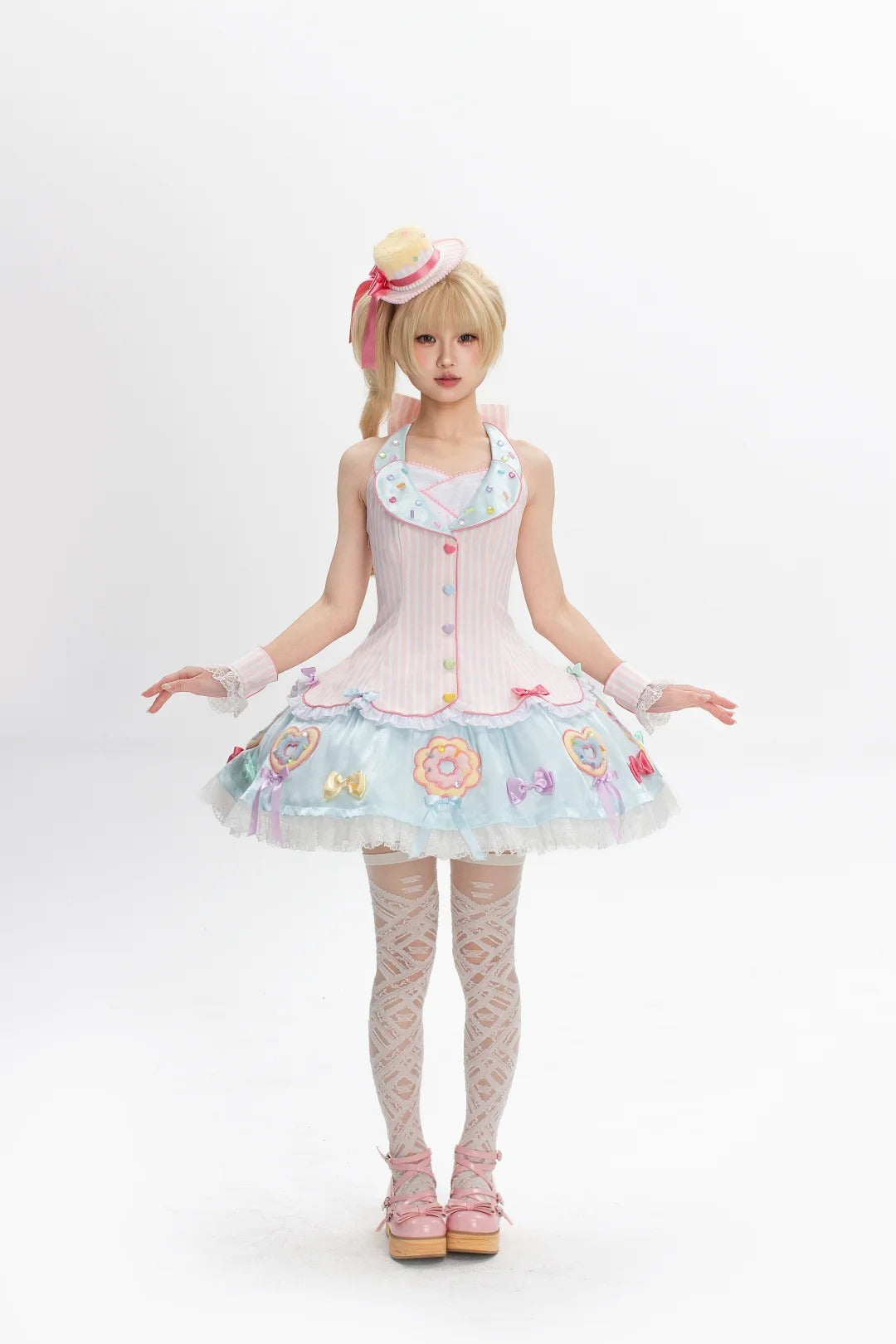 Miss Donut Pink Cream Donut-Theme Vintage Sweet Lolita JSK Dress