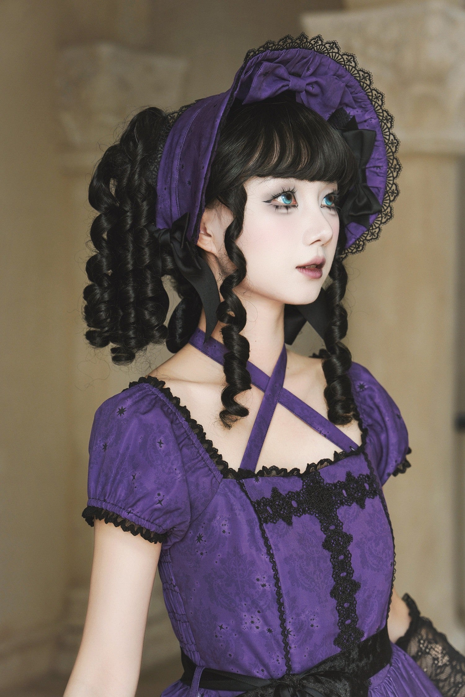 Dragon Bone Lily Lolita Gothic Purple OP Dress