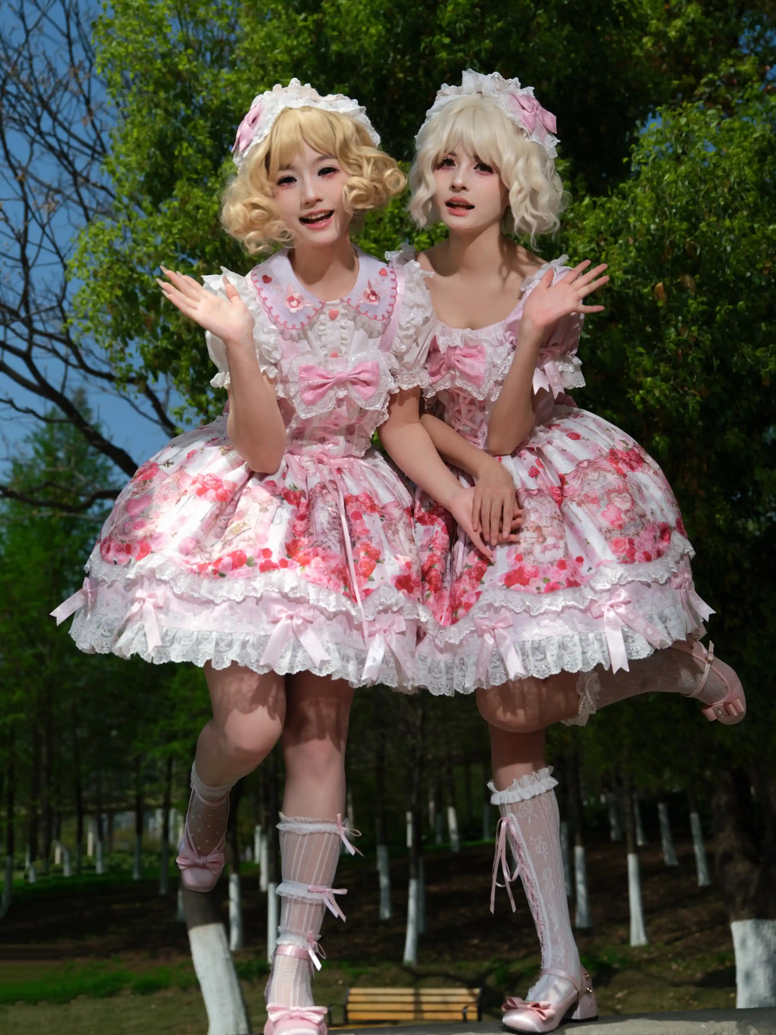 Rose Wall Sweet Lolita OP JSK Suspender Dress