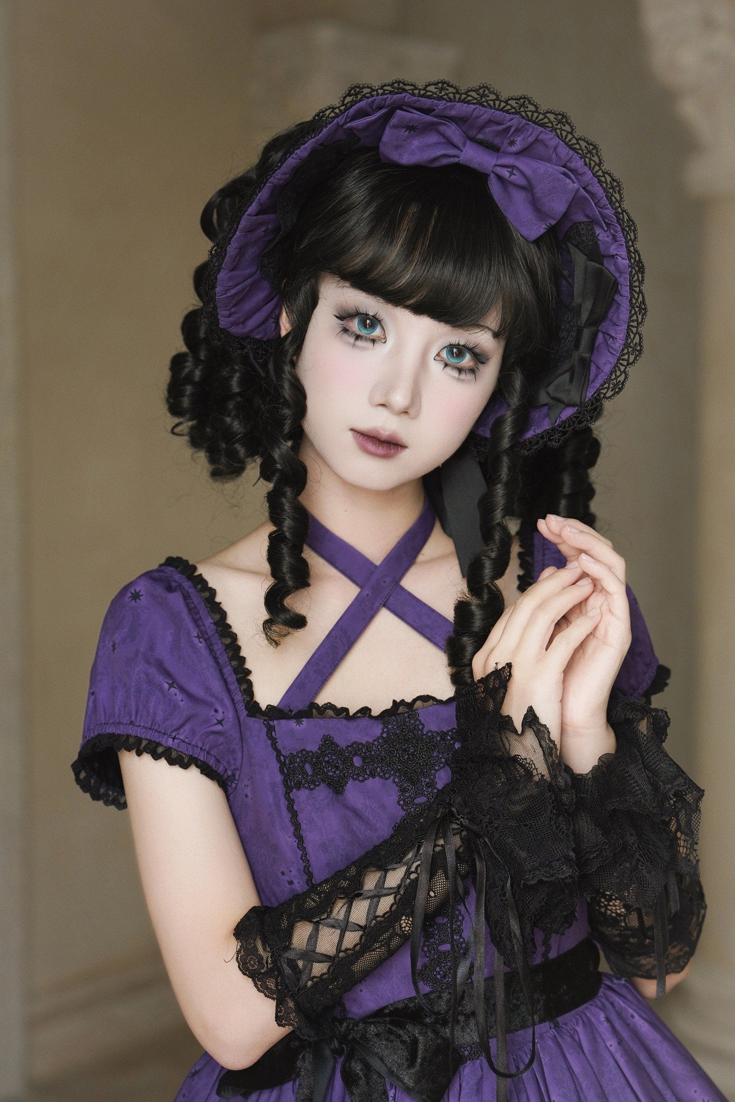 Dragon Bone Lily Lolita Gothic Purple OP Dress