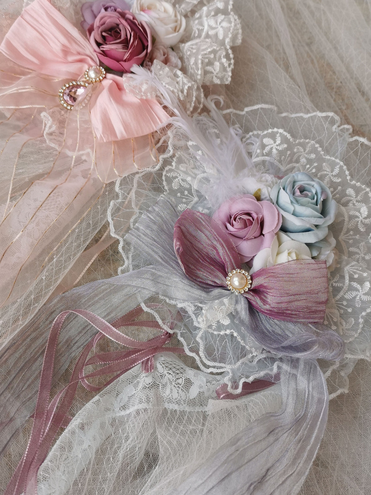 Moon Ballad Lolita Gorgeous Bridal Light Blue JSK Full Set