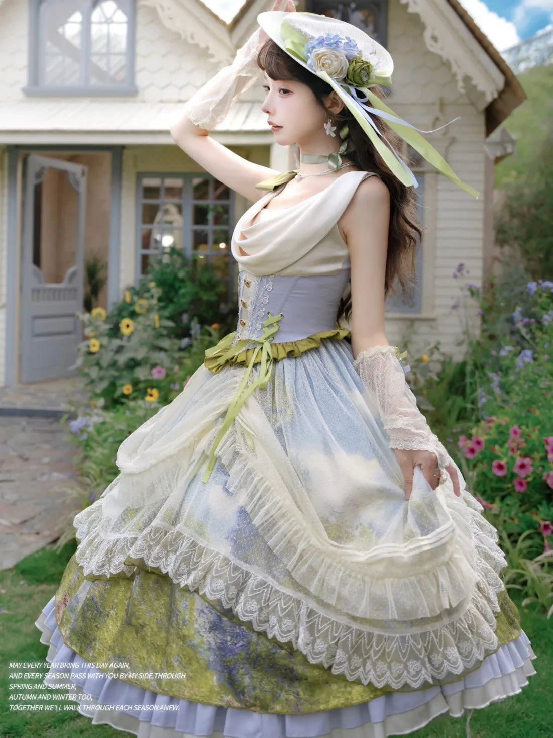 Giverny Spring Day Elegant Fairy Lolita JSK