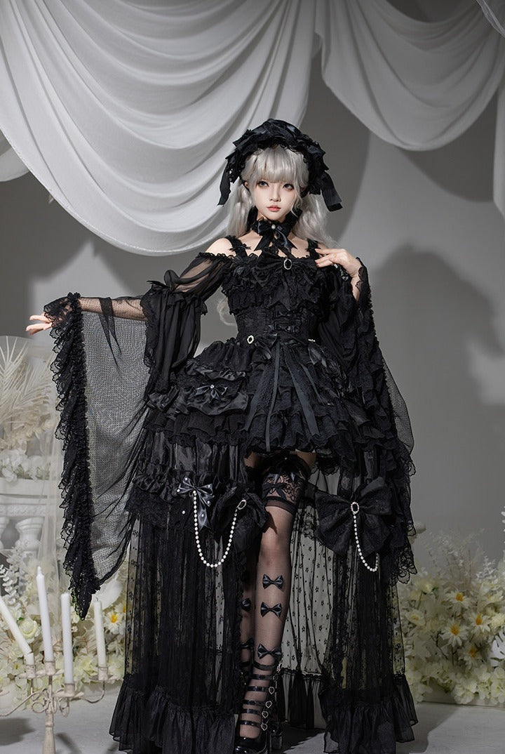 White Rabbit Princess Lolita Gothic Wedding Black JSK Dress