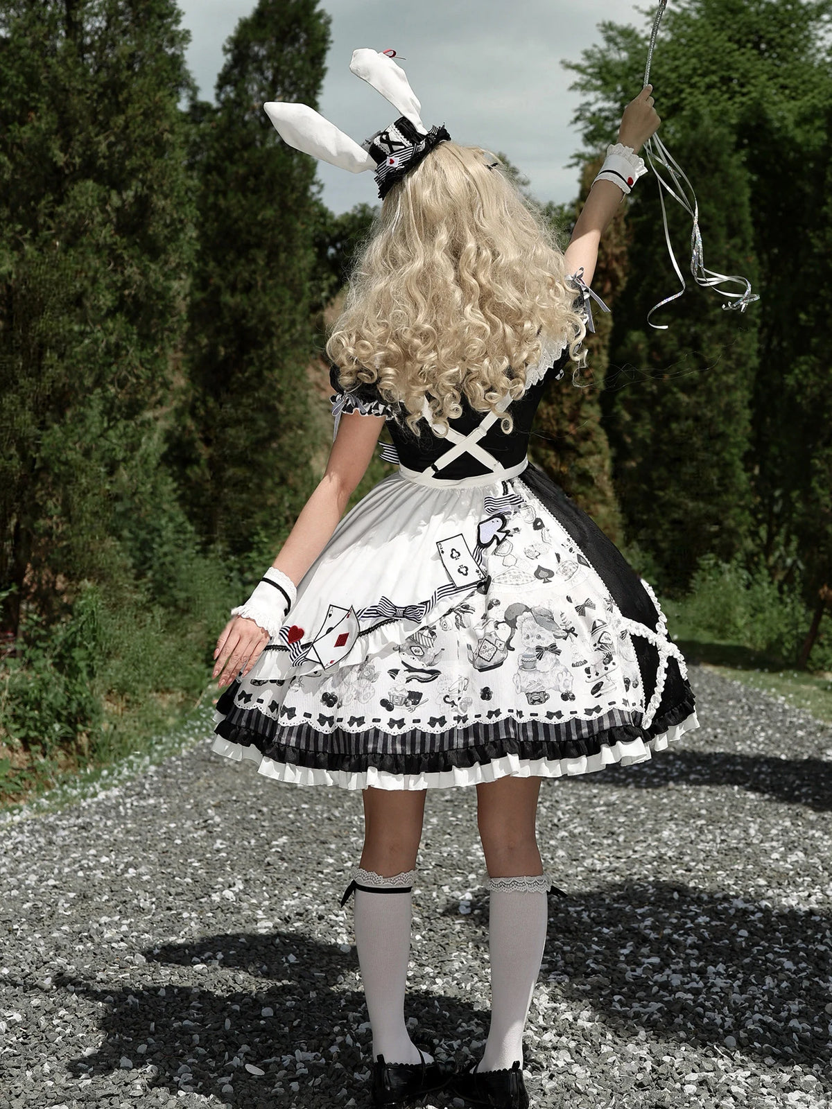 Alice Tea Party 2.0 Original Fairy Tale Style Lolita Black OP Dress Set