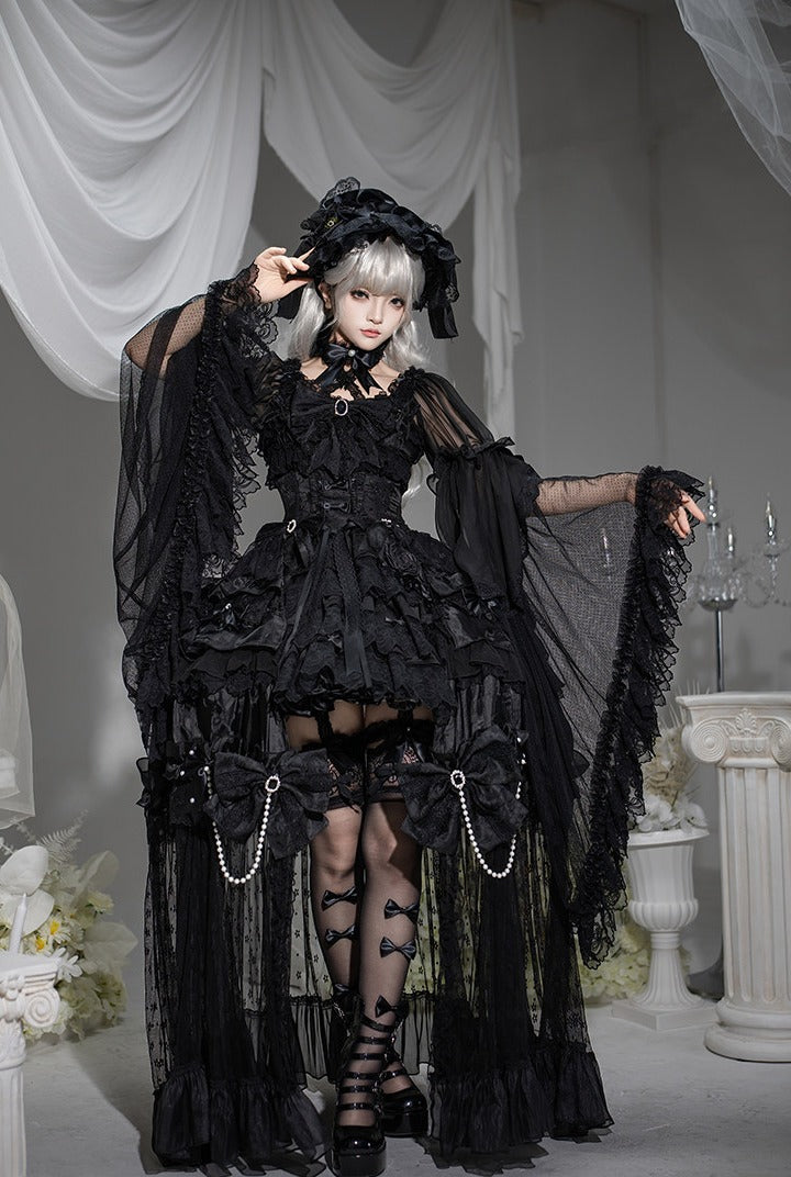 White Rabbit Princess Lolita Gothic Wedding Black JSK Dress