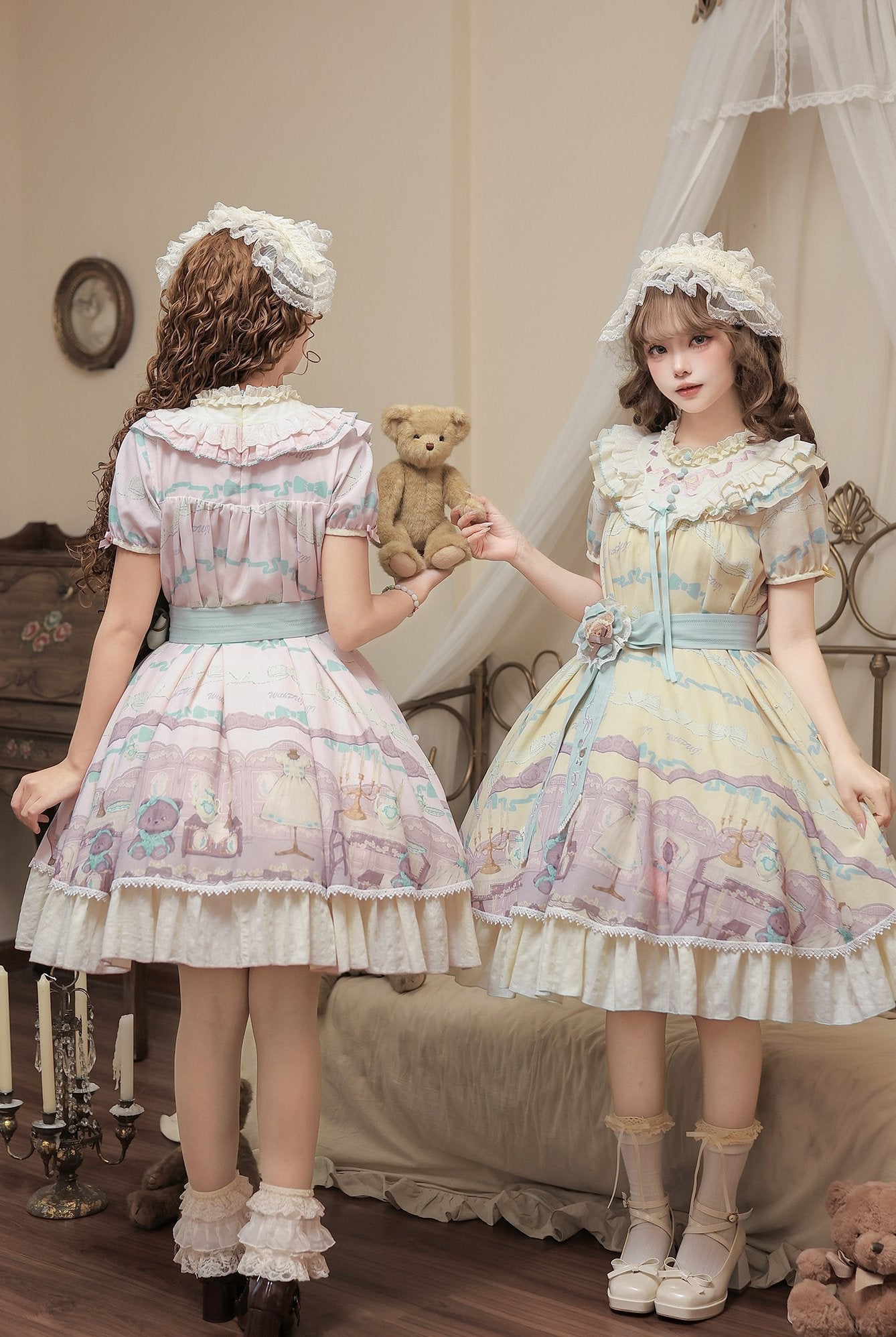 Frosted Bear Dollhouse Antique Doll Lolita OP Dress
