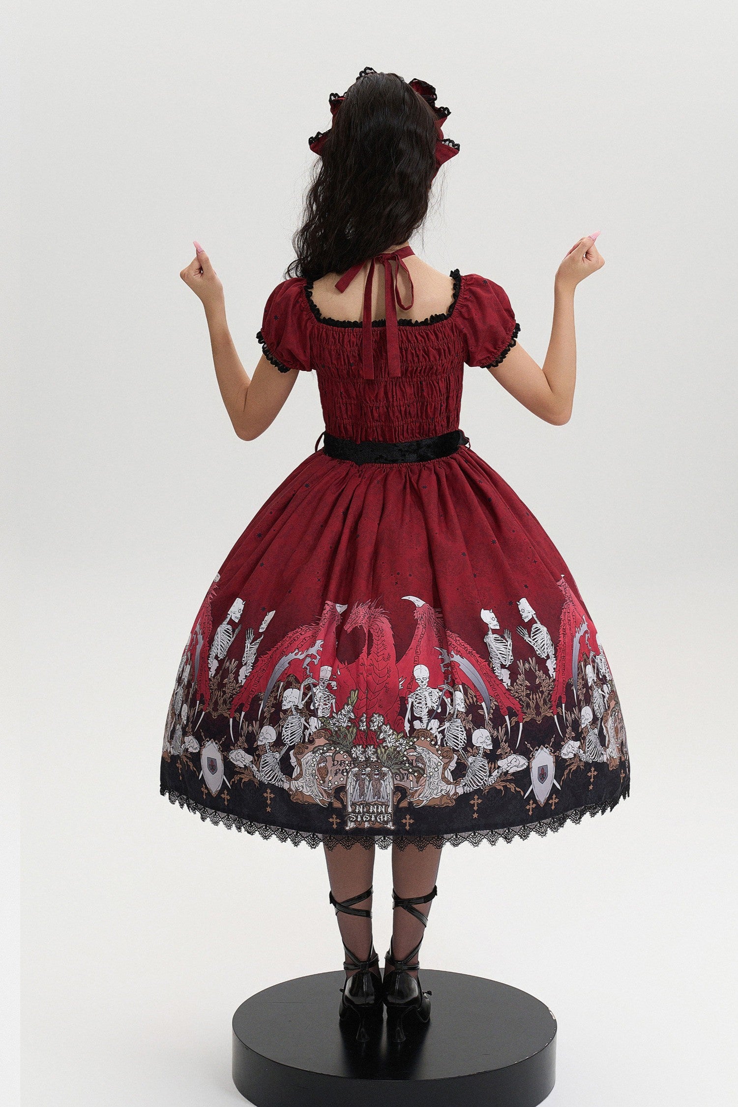 Dragon Bone Lily Lolita Gothic Red OP Dress