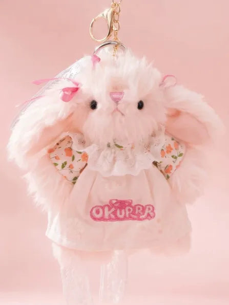 Fluffy Bunny Lolita Plush Lop-Ear Rabbit Doll/Charm