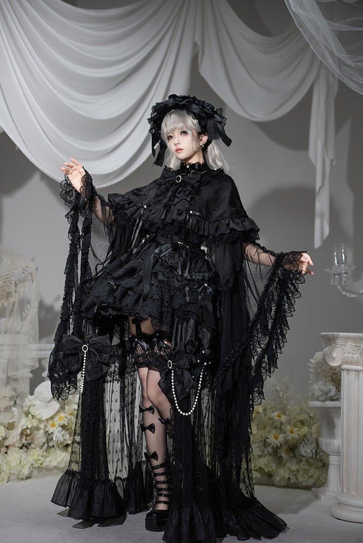 White Rabbit Princess Lolita Gothic Wedding Black JSK Dress