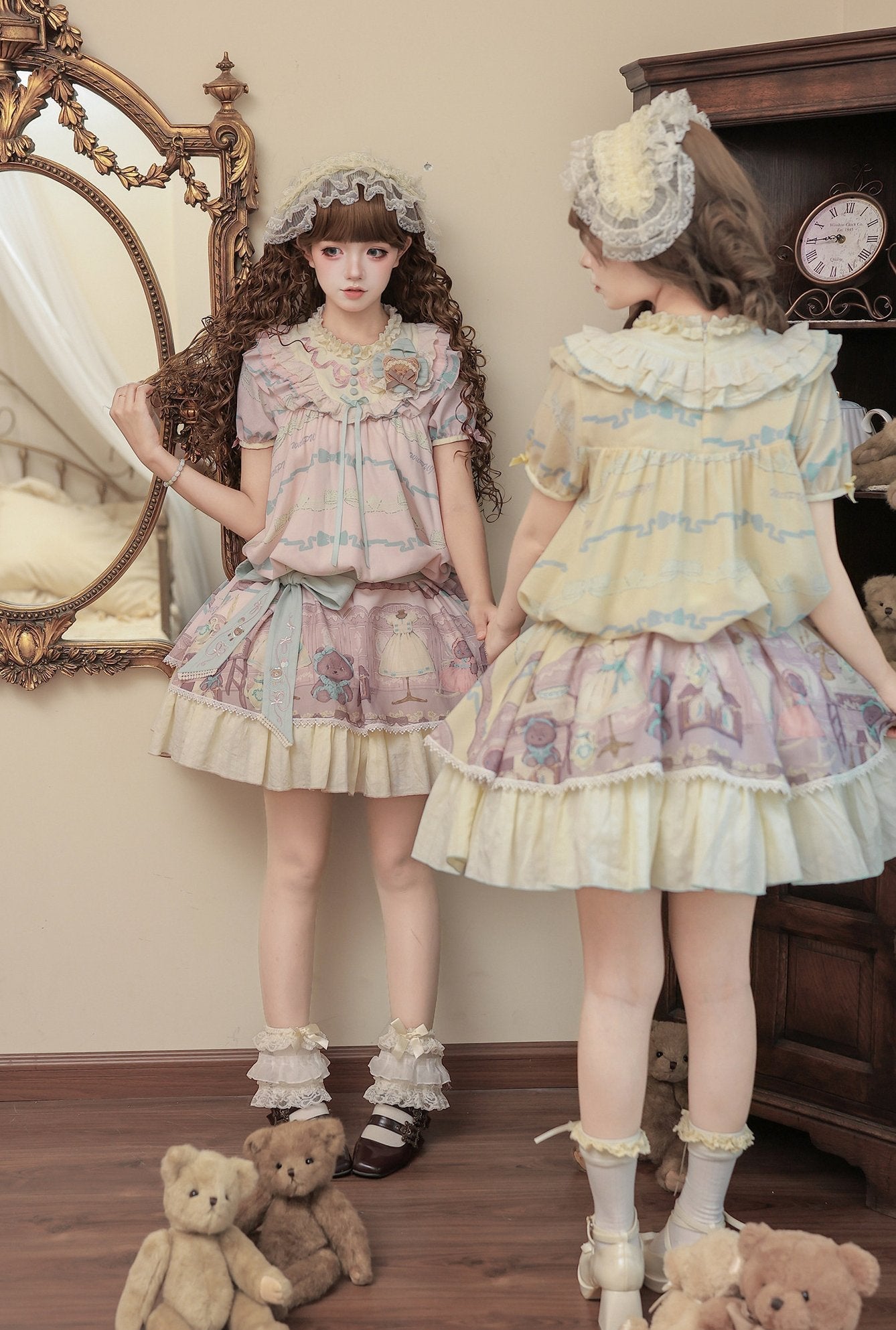 Frosted Bear Dollhouse Antique Doll Lolita OP Dress