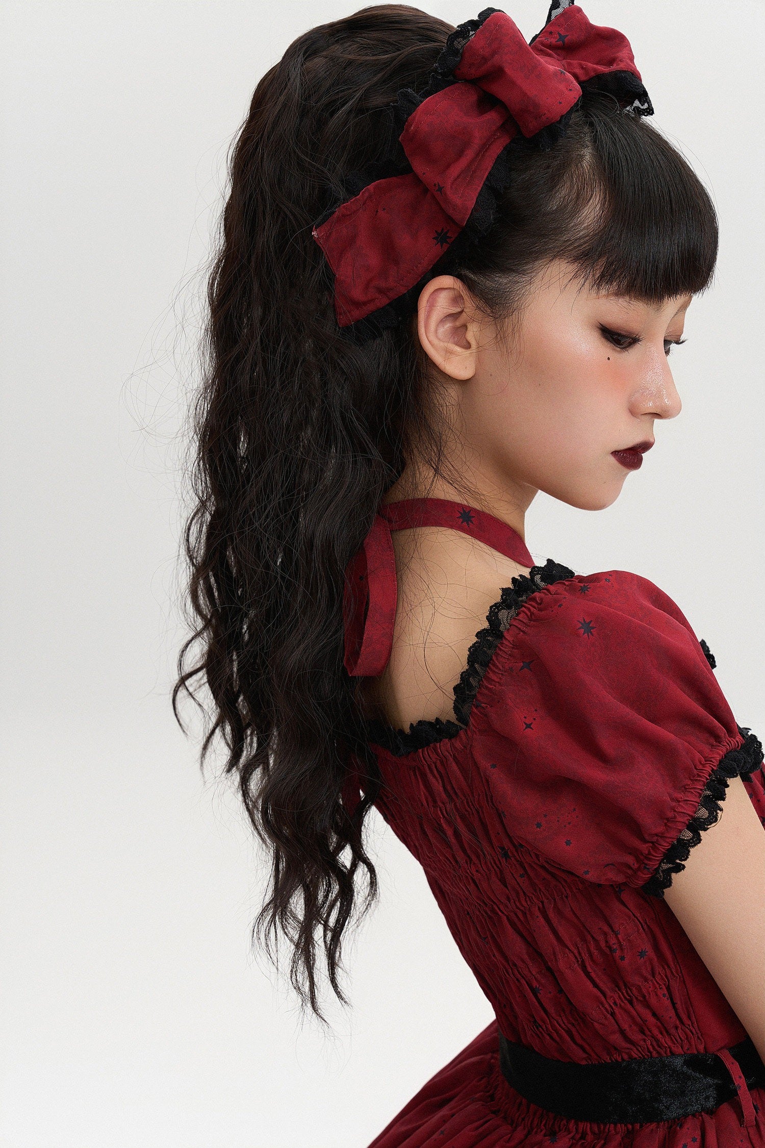 Dragon Bone Lily Lolita Gothic Red OP Dress