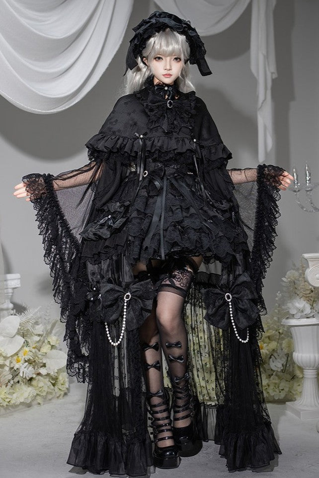 White Rabbit Princess Lolita Gothic Wedding Black JSK Dress