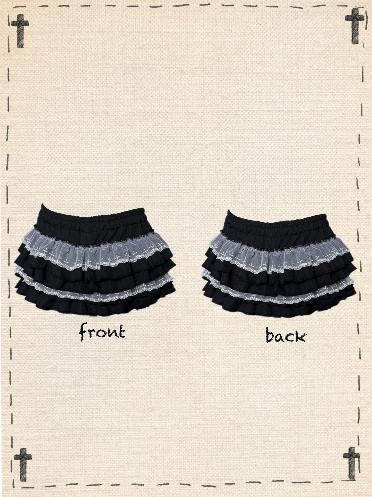 Gothic Cross Cut-Out Top & Skirt Set LE1036