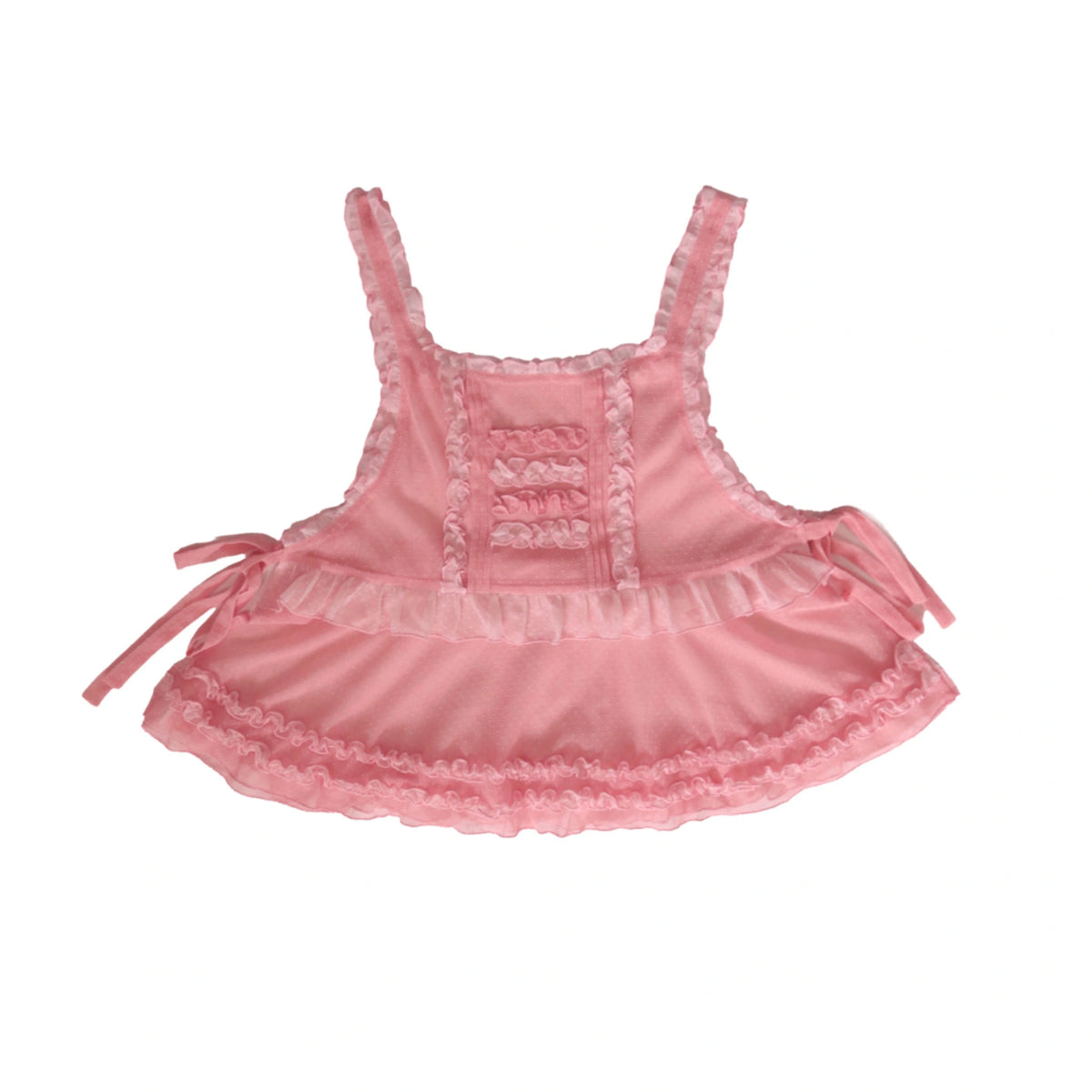 Maiden Tulle Lolita Pink & White Two-tone Spliced Overdress Dress Set