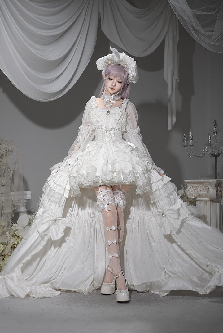 White Rabbit Princess Lolita Gothic Wedding White JSK Dress