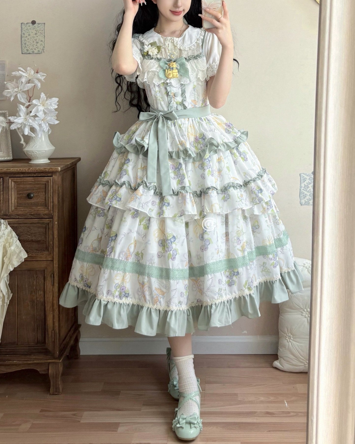 Lolita Blueberry Print Voluminous JSK LC1008