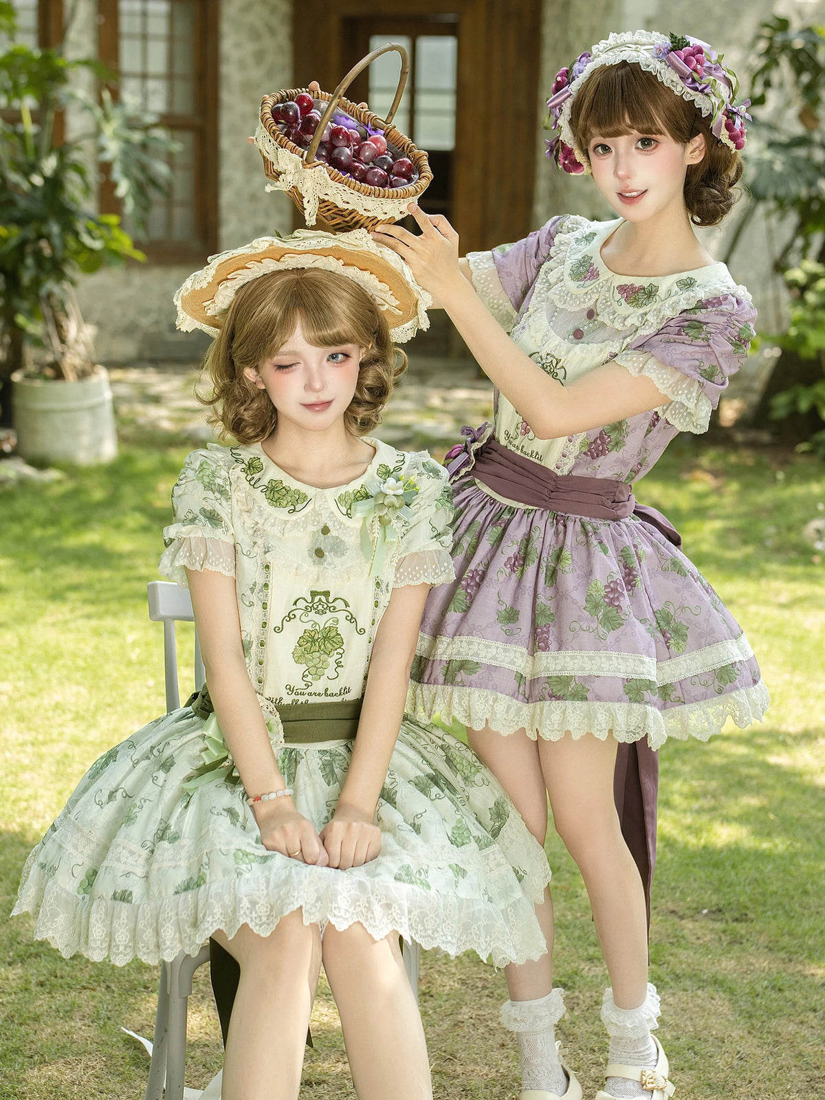 Green Grape Manor Lolita Original Pastoral Style OP Dress
