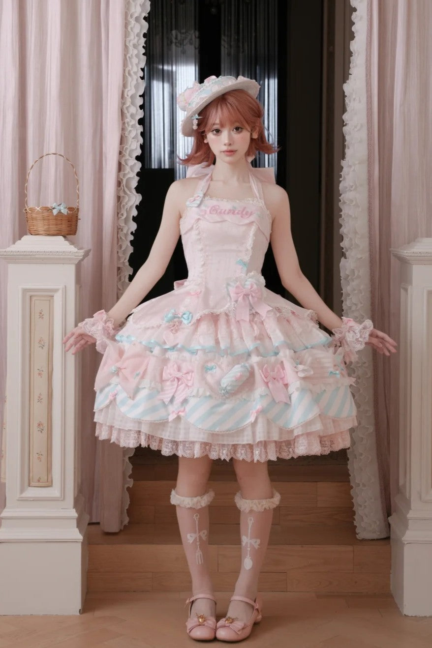 Candy Room Sweet Cake Lolita JSK Pink Blue Pastel