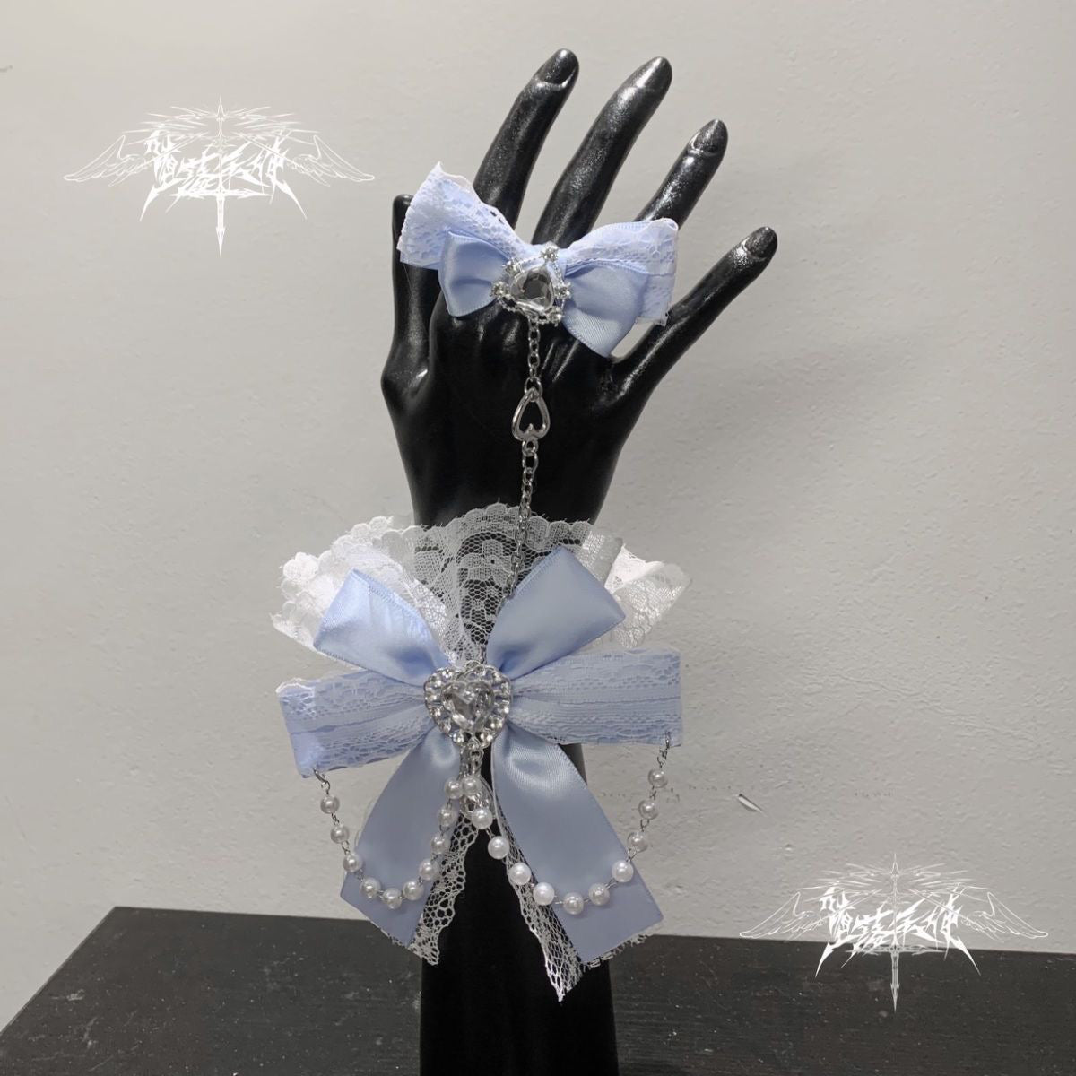 Y2K Harajuku Lace Hand Cuff & Slave Bracelet LE6005