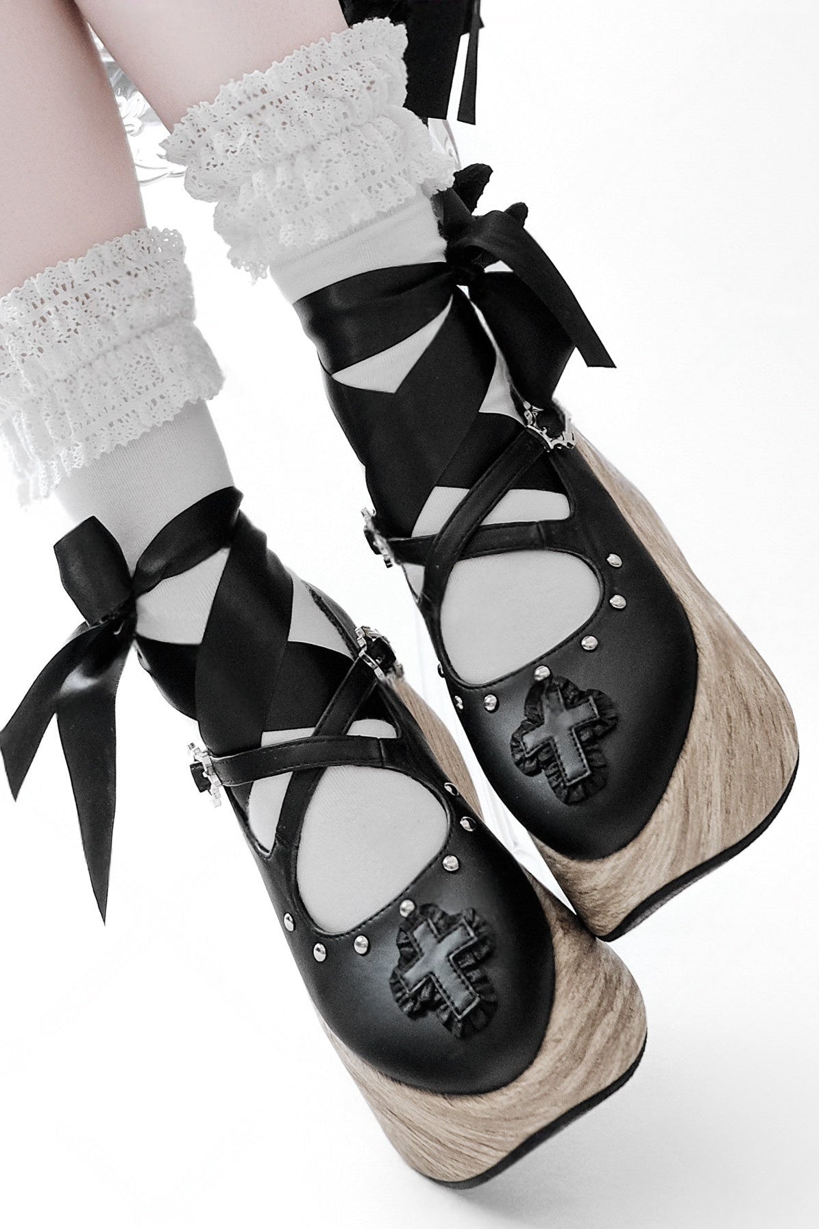 Puppet Lullaby Gothic Cross Rocking Horse Platform Shoes