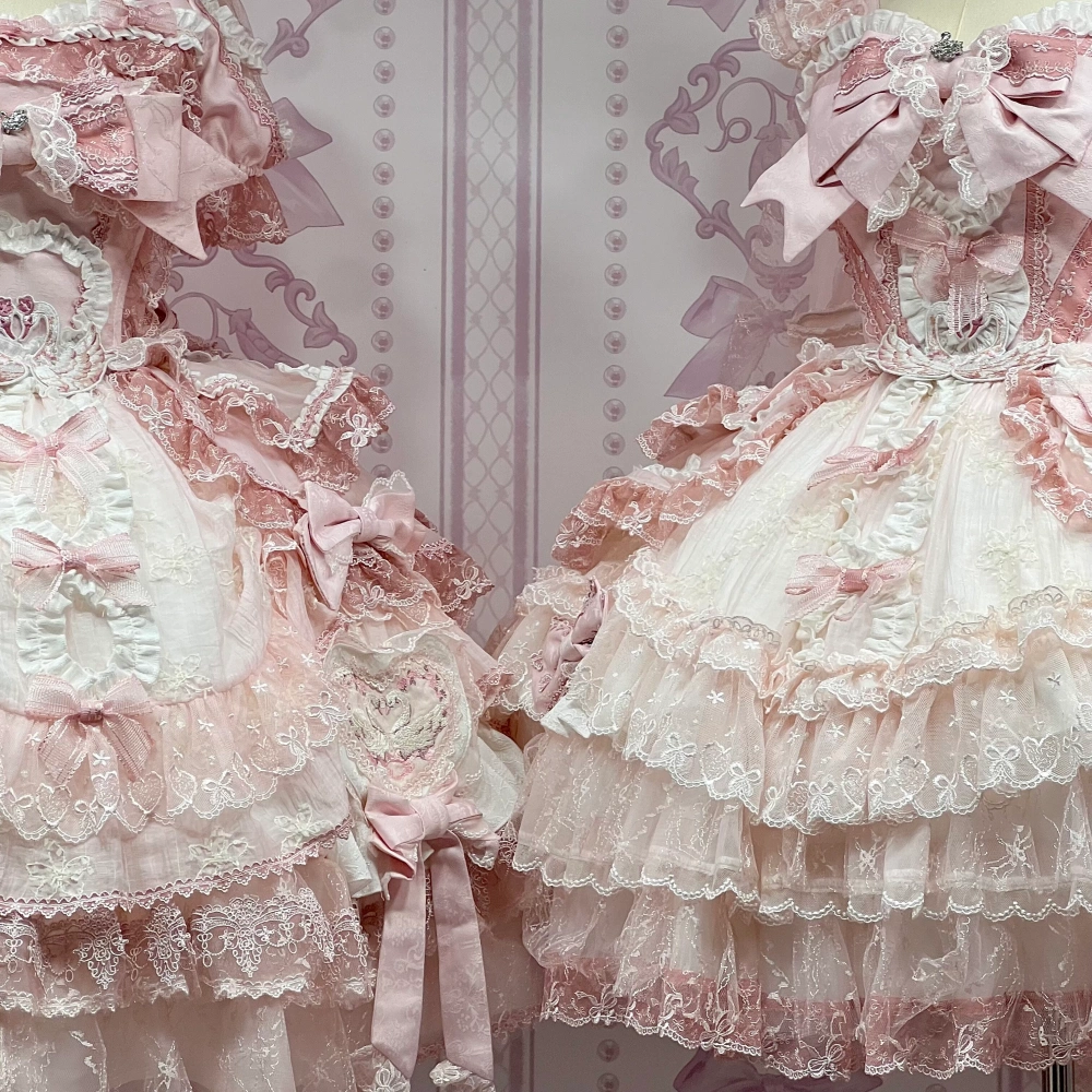 Beloved Swan Gorgeous Sweet Pink Lolita JSK & OP Dress