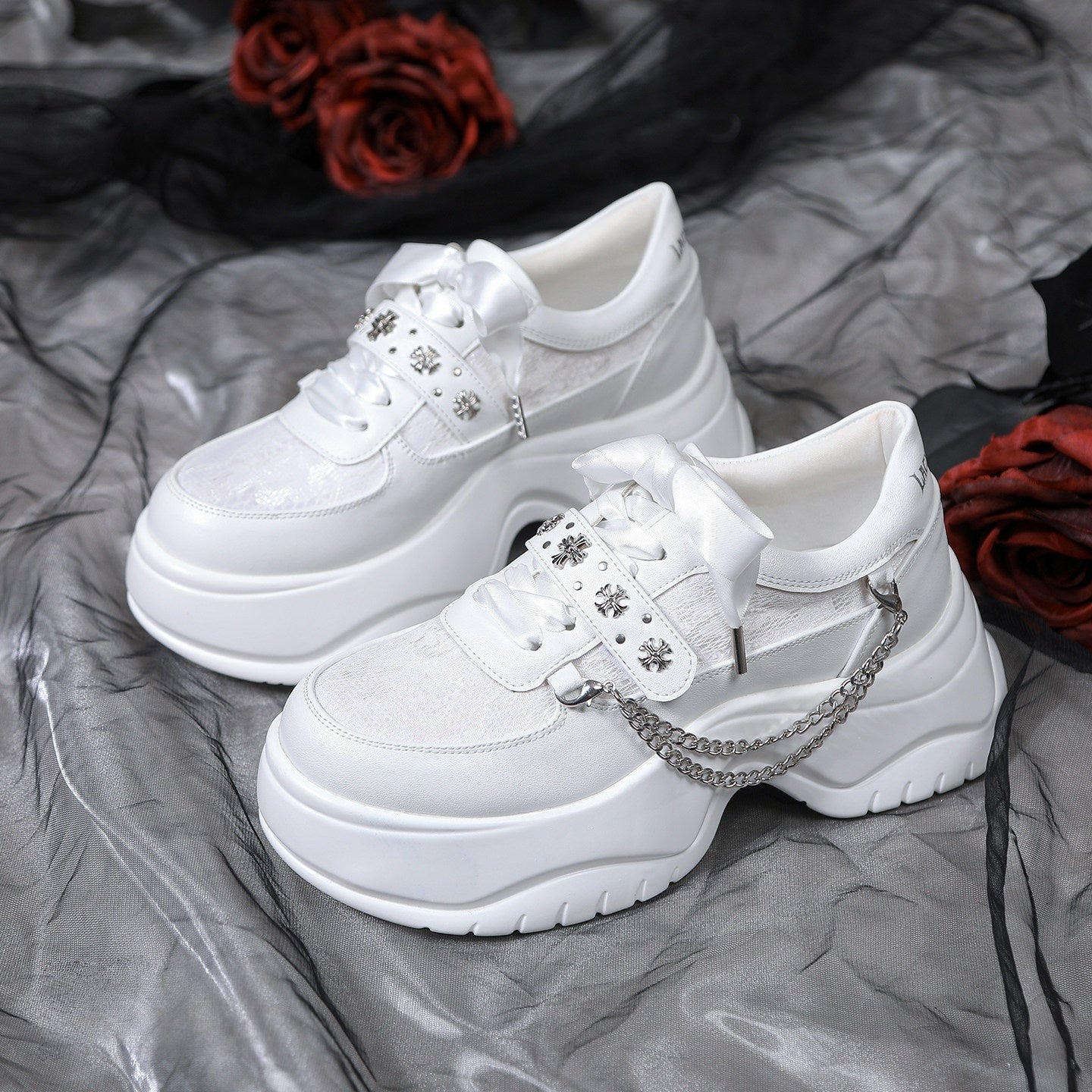 Twin Night Veil Gothic Lolita Round-Toe Sneakers