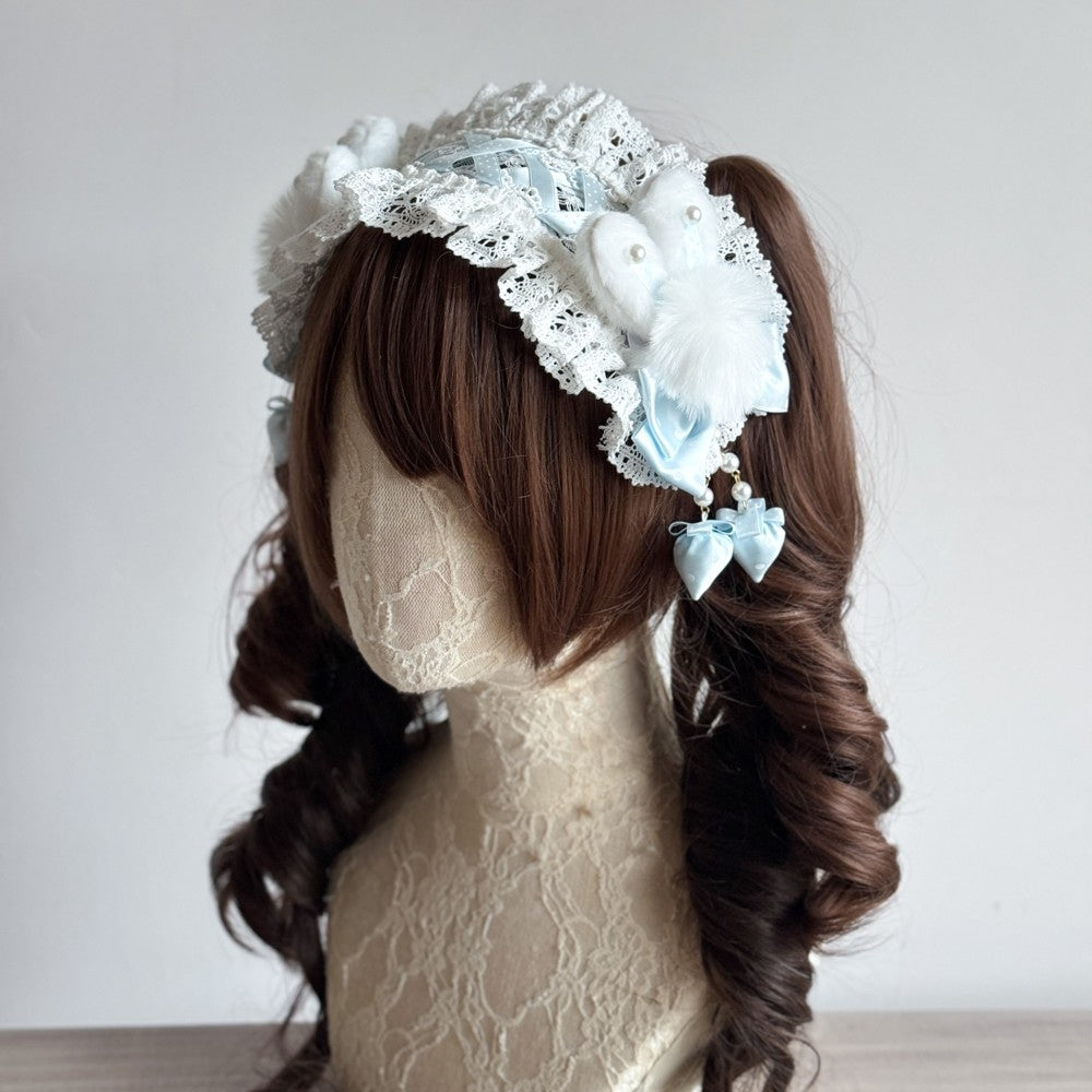 Lolita Kawaii Fluffy Bunny Headband LA1009