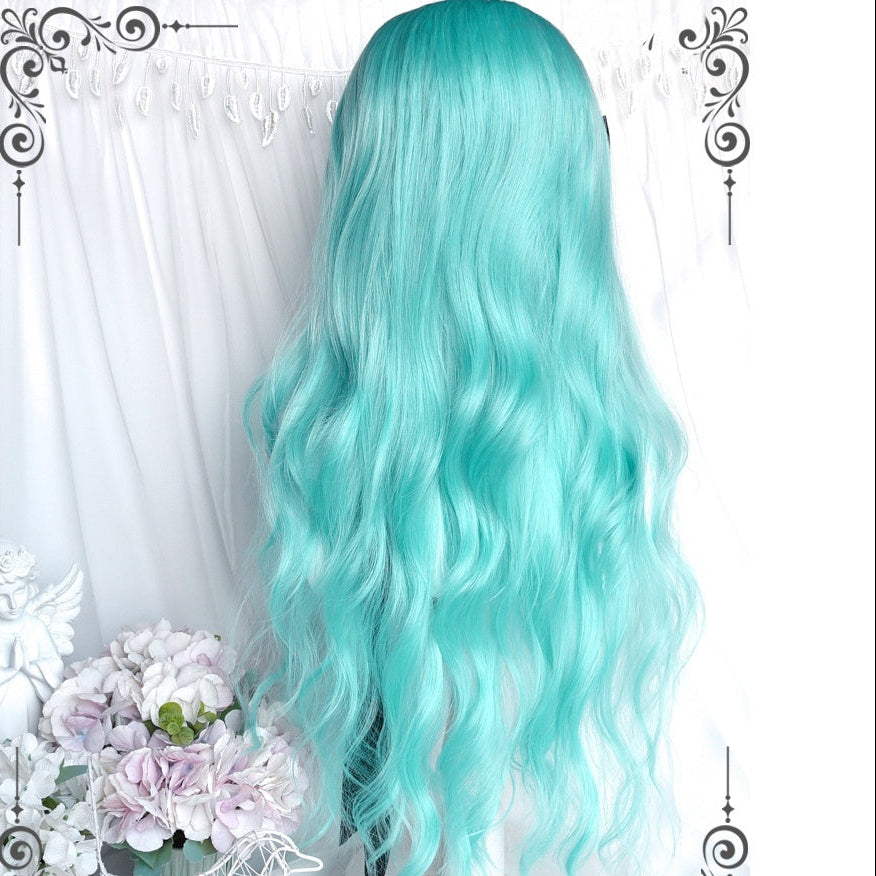 Lolita Miku Inspired Long Curly Mint Green Y2K Wig LE7028