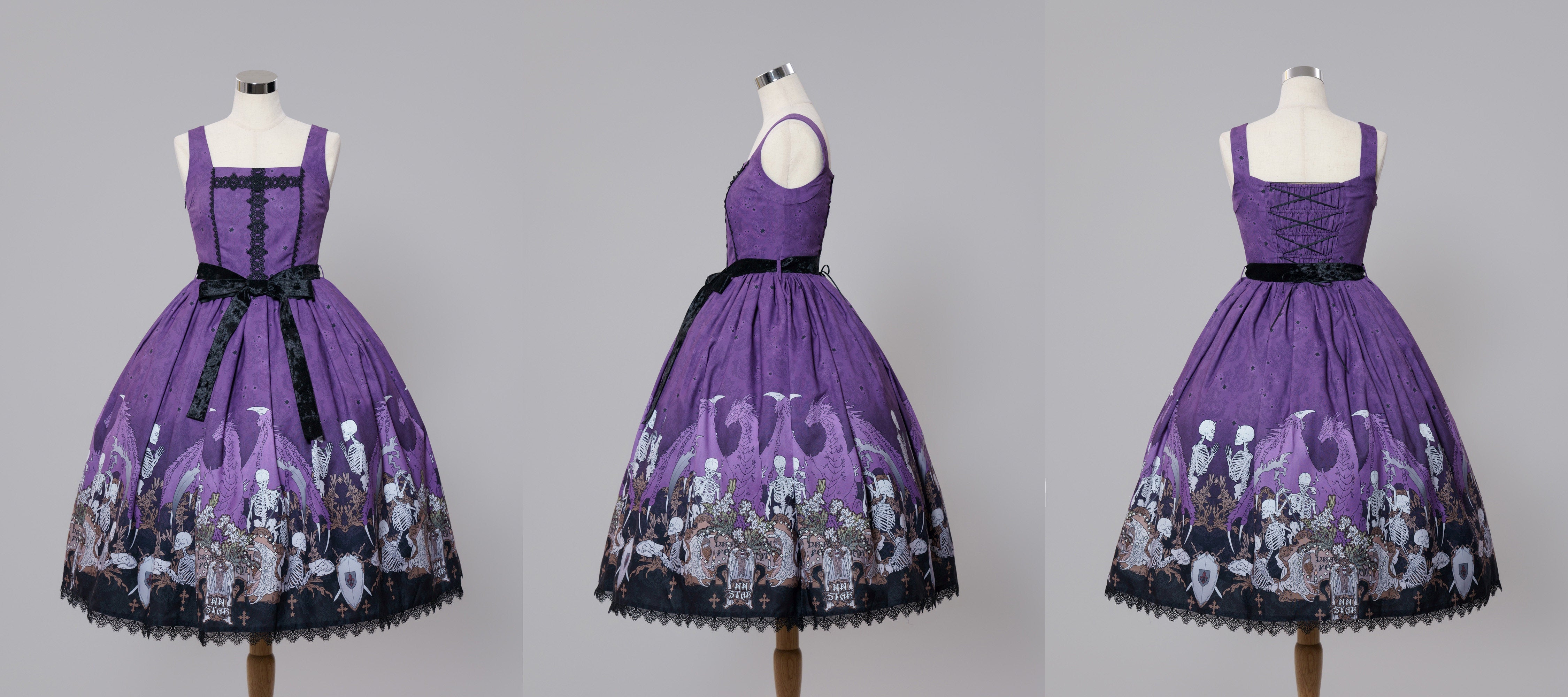 Dragon Bone Lily Lolita Gothic Purple JSK Dress