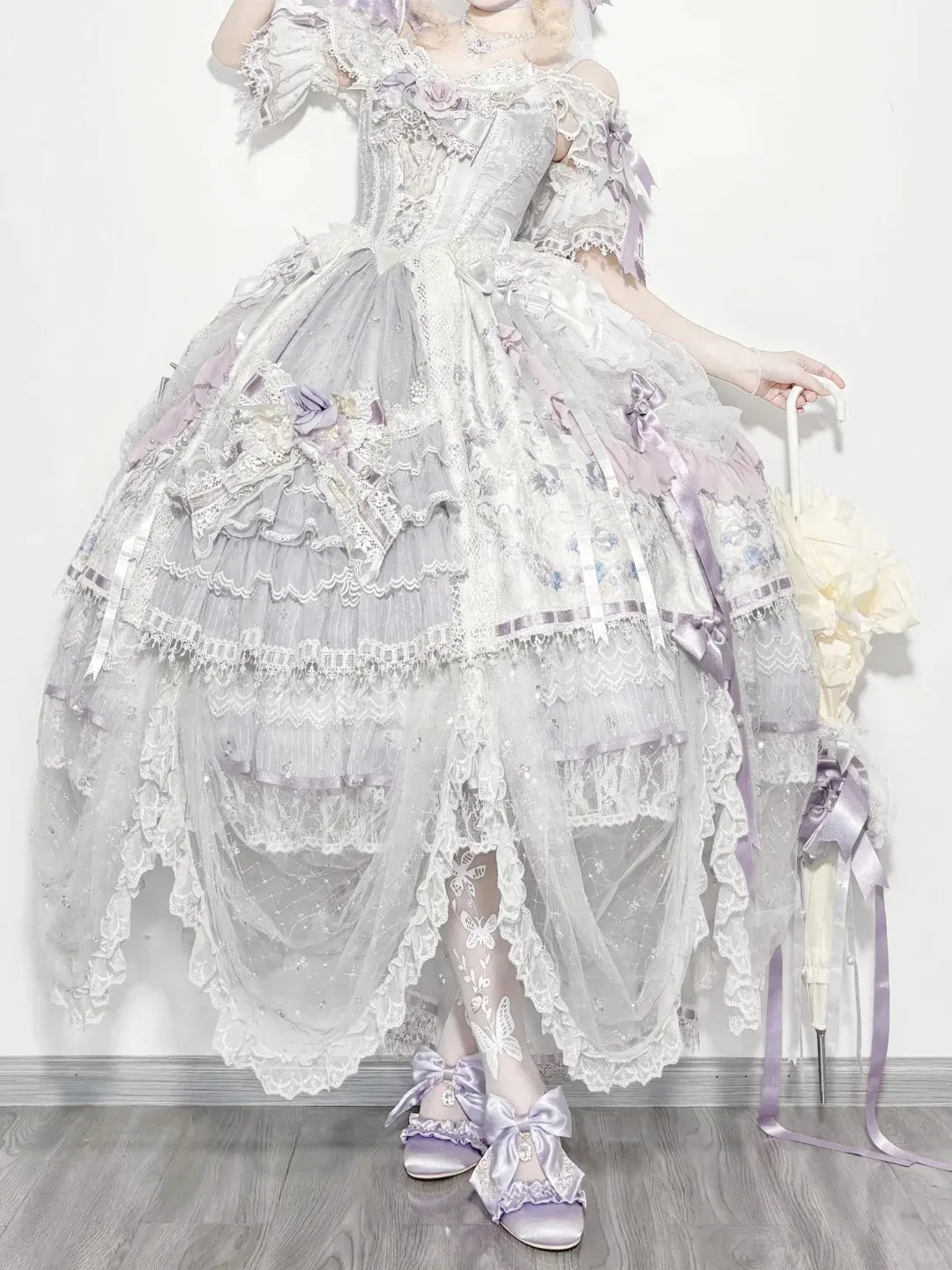 Elegant Floral Bridal Gorgeous Hanayome Style Lolita Dress