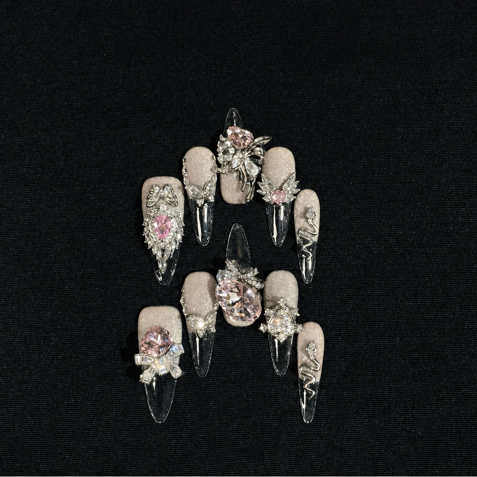 Peachy Sweet Lolita Handmade Detachable Press-On Nails