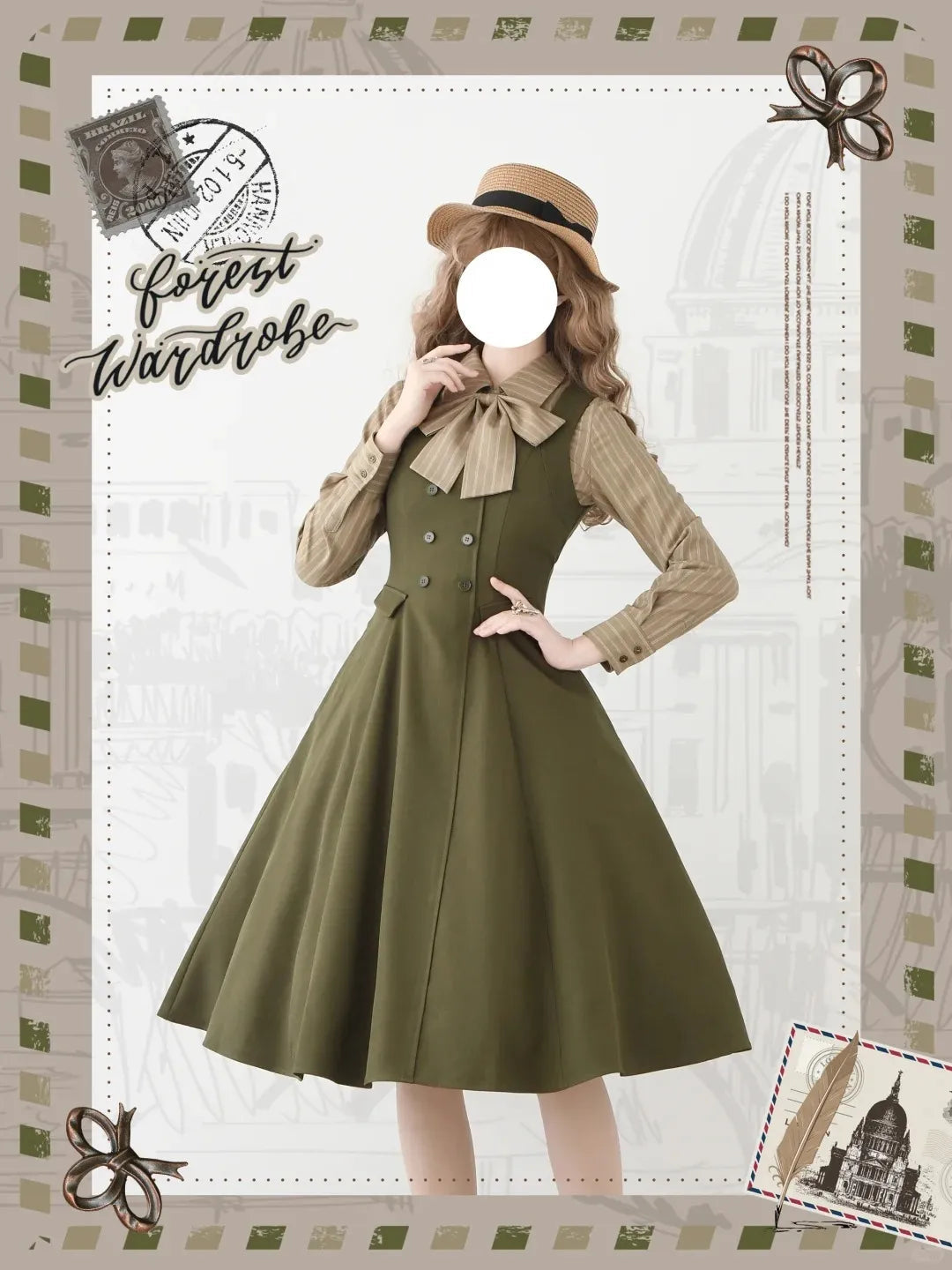 Misty Forest 6-Panel British Vintage Lolita JSK
