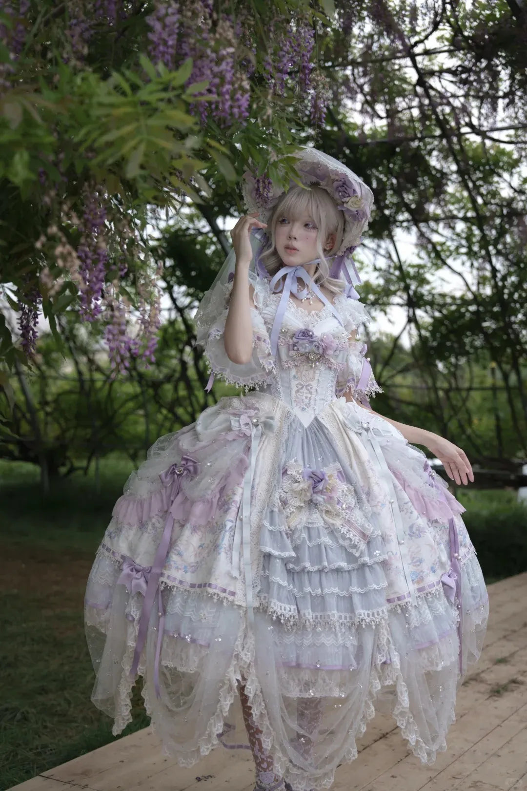 Elegant Floral Bridal Gorgeous Hanayome Style Lolita Dress
