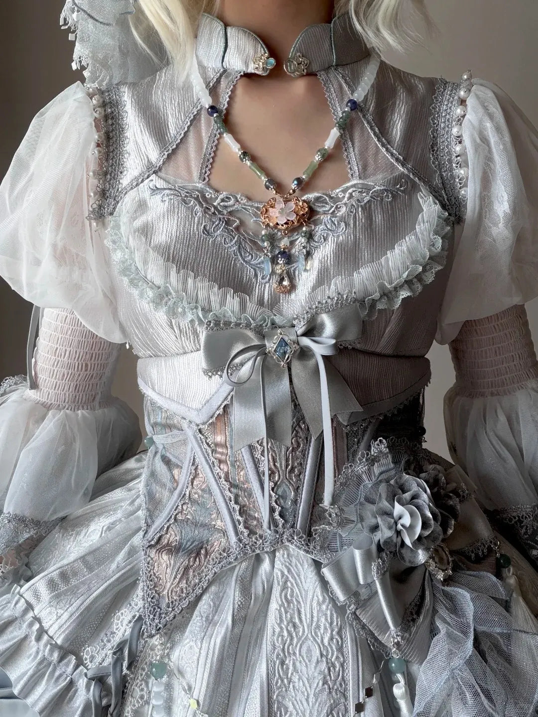 Candle Dragon Spirit Lolita Fantasy White JSK Dress Set