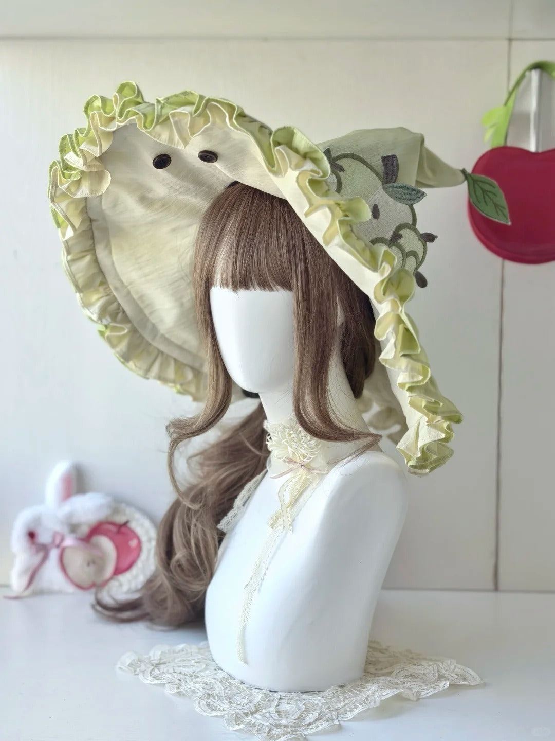 Magic Apple Green Cartoon Sweet Lolita OP Set with Bloomers