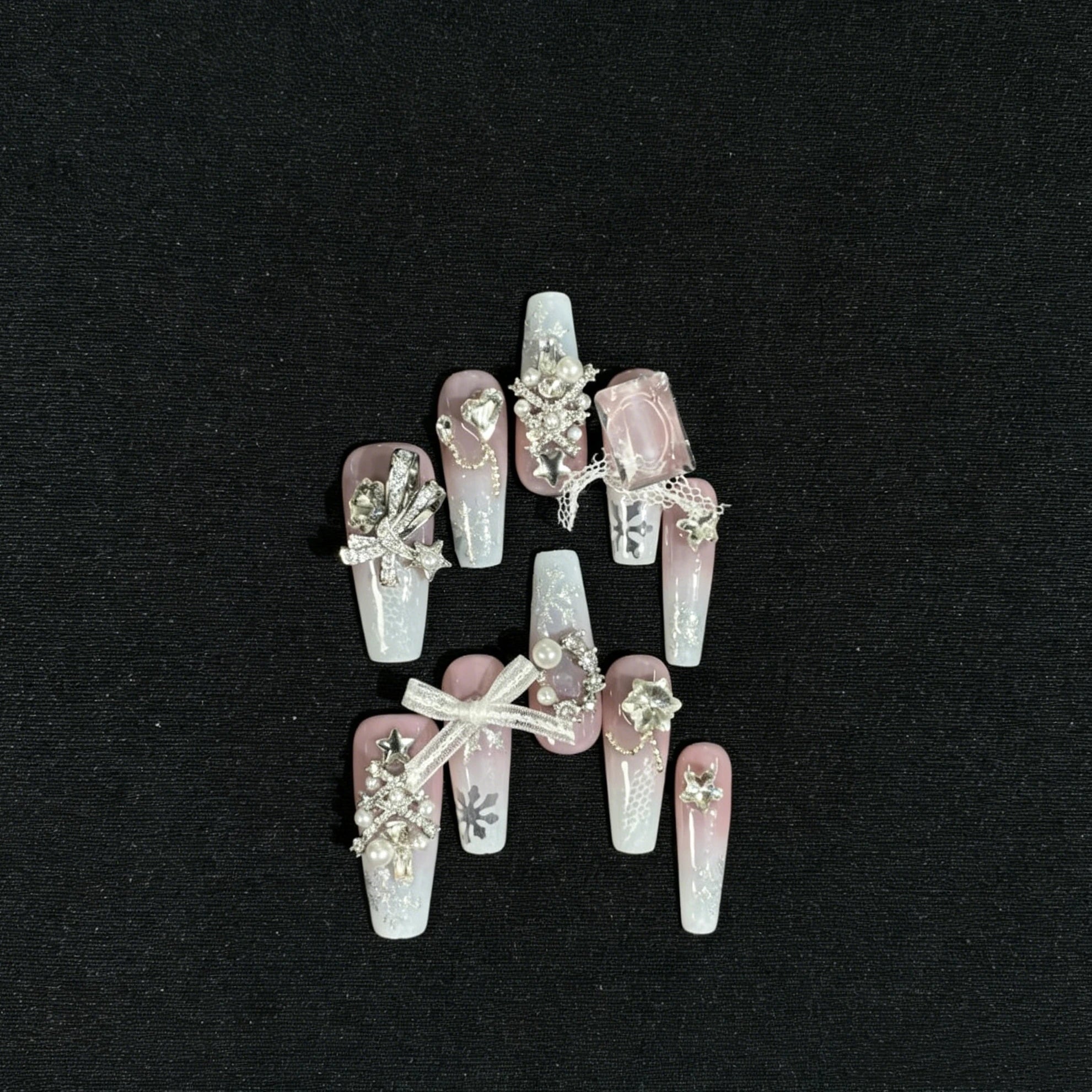 Winter Love Song Lolita Handmade Detachable Press-On Nails
