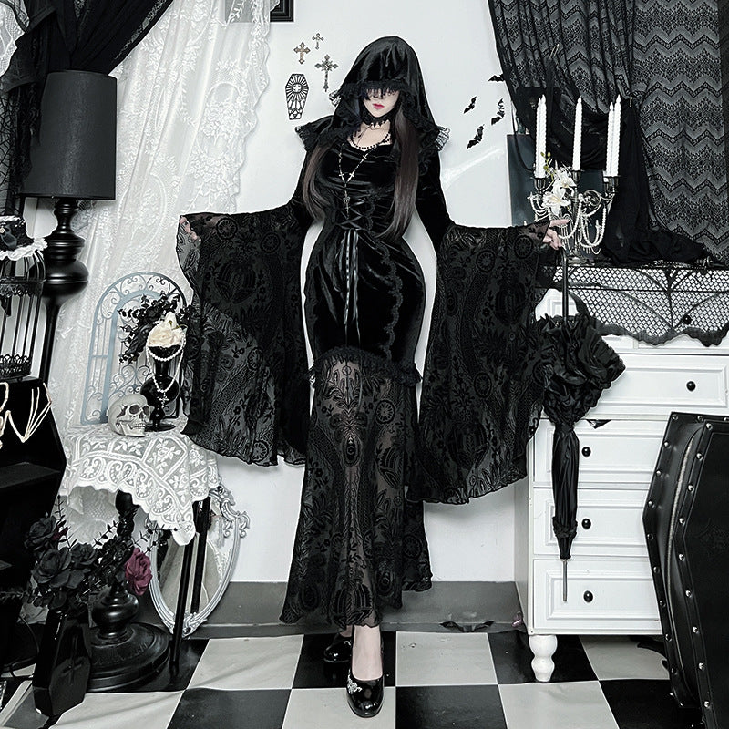 Lolita Gothic dark cloak dress LG1014