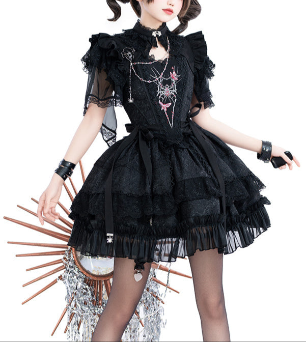 Lolita Punk Spider Dark Style Dress LG1055