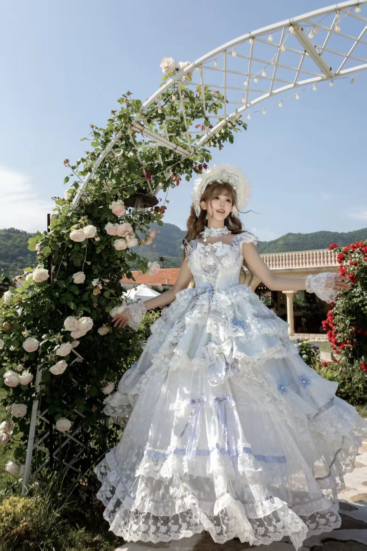 Anna's Ball Light Pink Light Blue Classic Ballet Lolita JSK