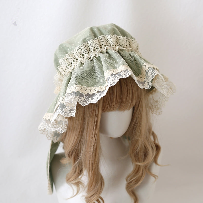 Retro Detachable Bunny Ear Lace Hat LA1013