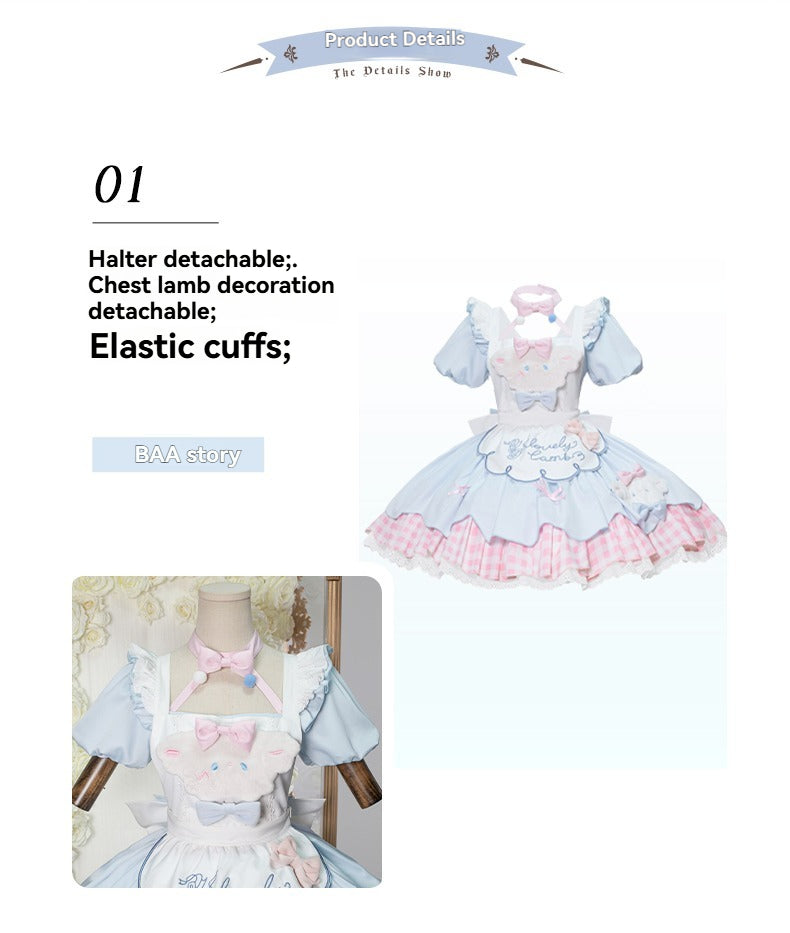 Lolita Kawaii Lamb Puff Sleeves OP Dress LS1014