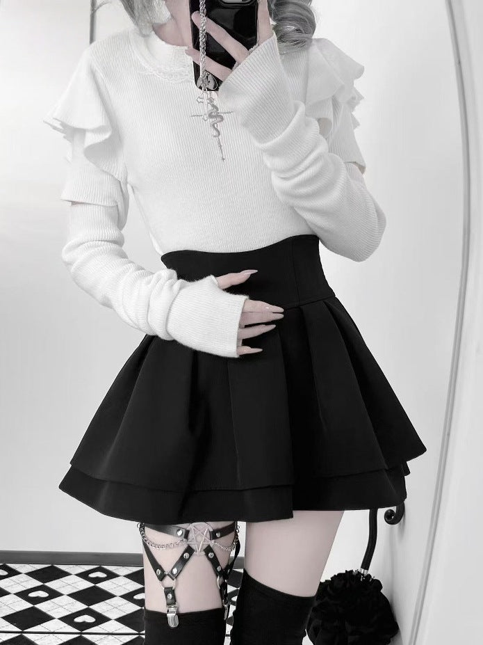 Lolita Goth Subculture Mock Turtleneck Knit Top LR1005