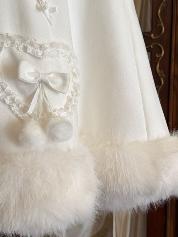 Cat Velvet Snow Lolita Winter Christmas Cloak Coat