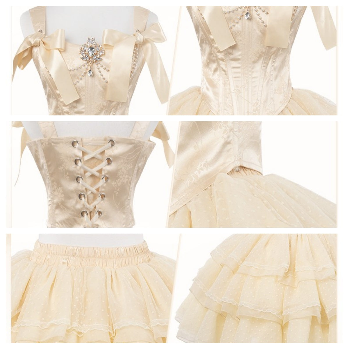 Cream Polka Dot French Ballet Dress