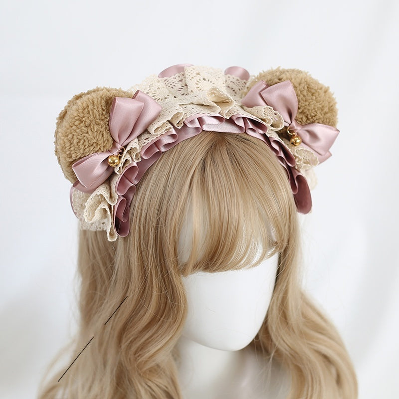 Lolita Sweet Bear Ear Bow Hair Accessory KC (20 Colors) LE6020