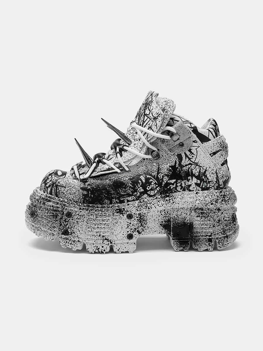 Y2K Gray Platform Shoes LE5009