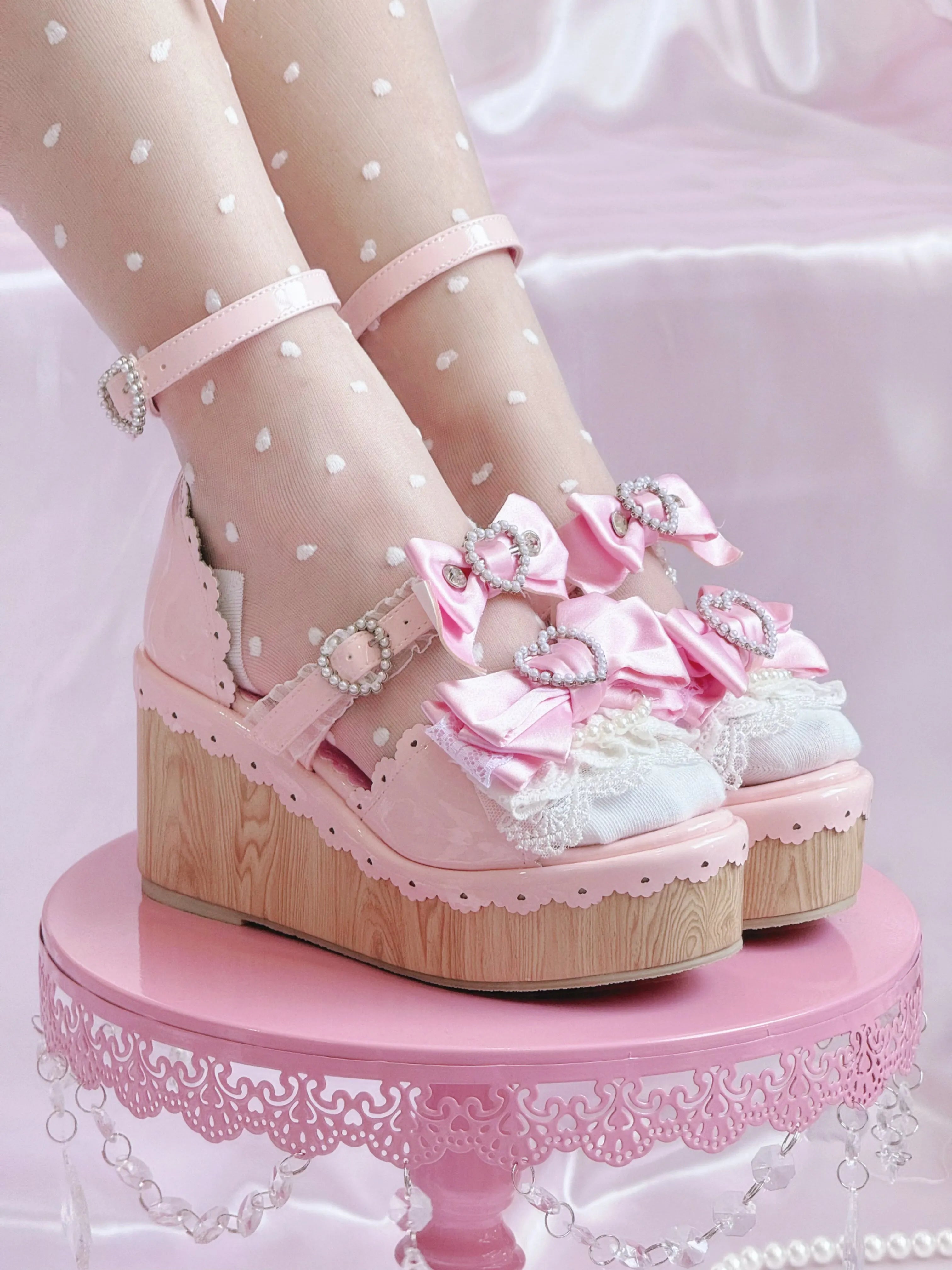 Showa Summer Dream Japanese Wedge Lolita Shoes
