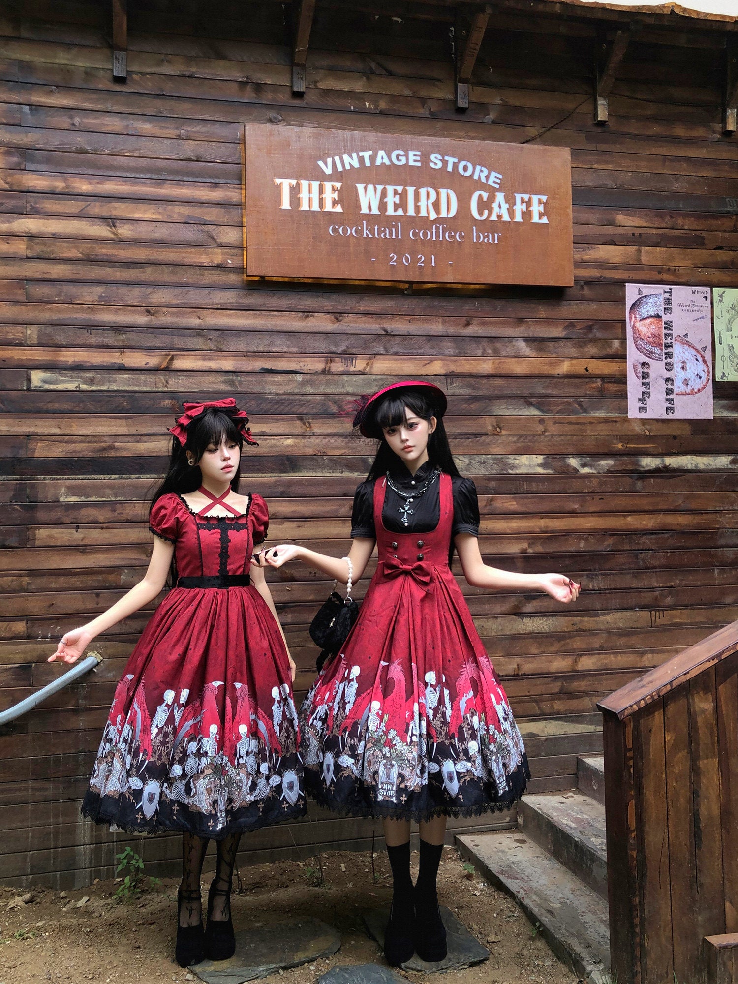 Dragon Bone Lily Lolita Gothic Red OP Dress