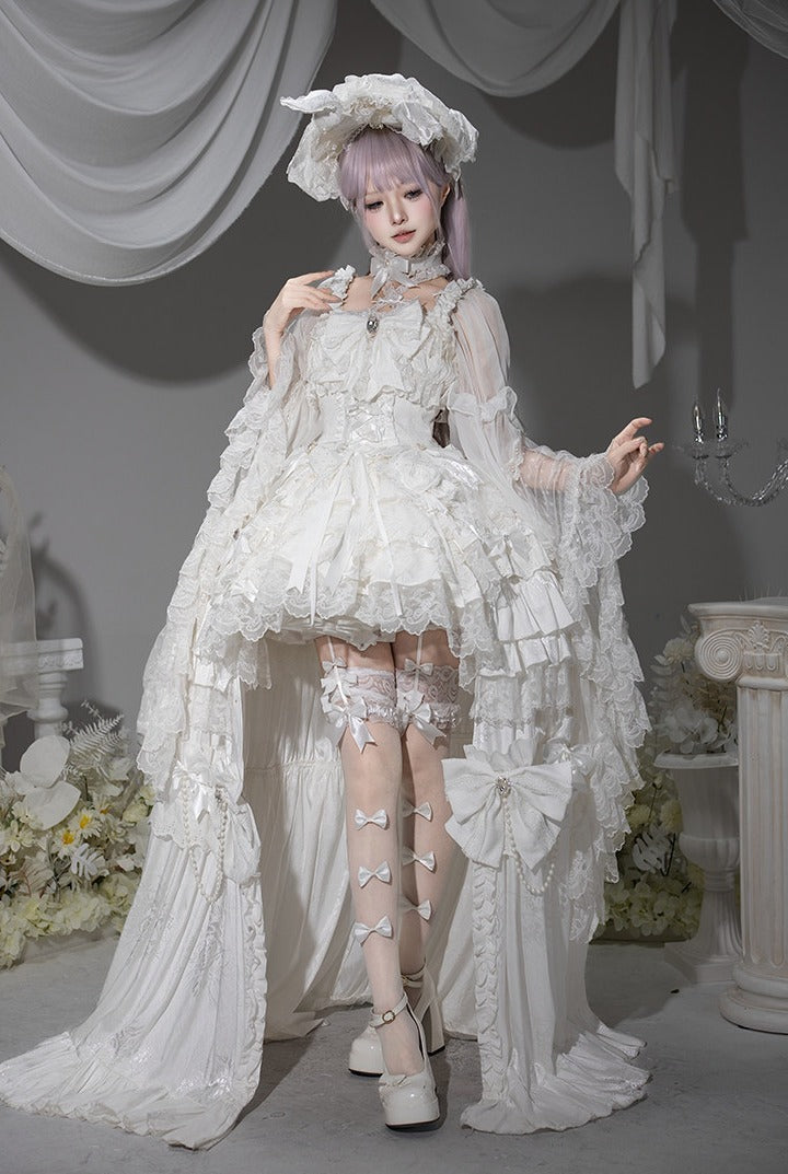 White Rabbit Princess Lolita Gothic Wedding White JSK Dress